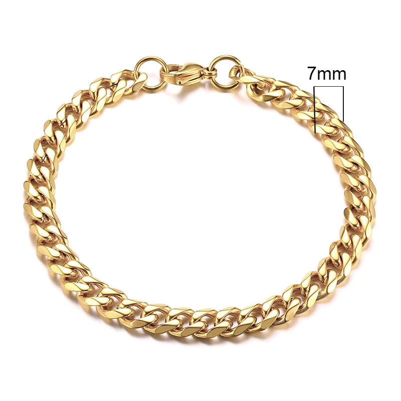 Miami Cuban Armband – Edelstahl, 3–11 mm