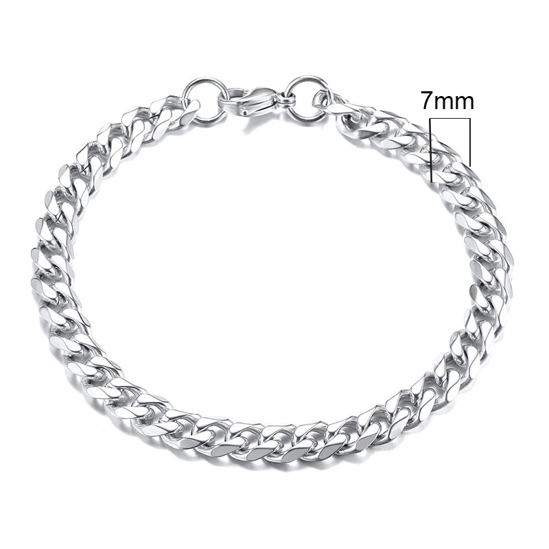 Miami Cuban Armband – Edelstahl, 3–11 mm