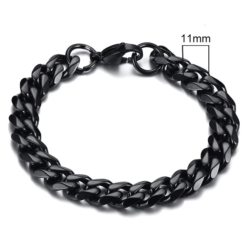 Miami Cuban Armband – Edelstahl, 3–11 mm