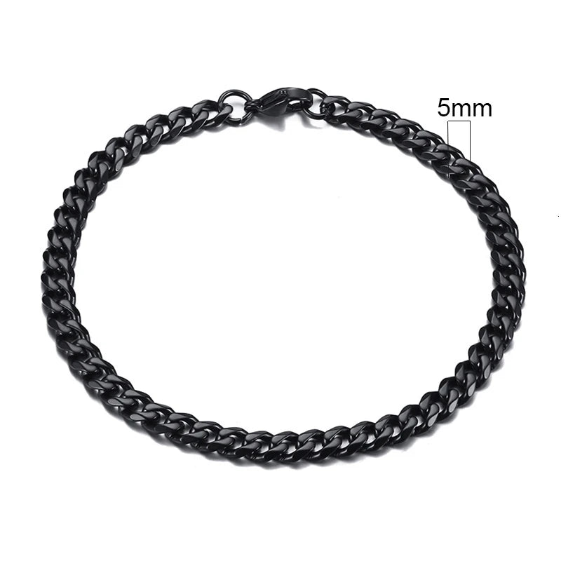 Miami Cuban Armband – Edelstahl, 3–11 mm