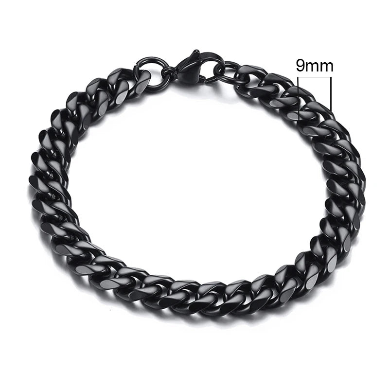 Miami Cuban Armband – Edelstahl, 3–11 mm