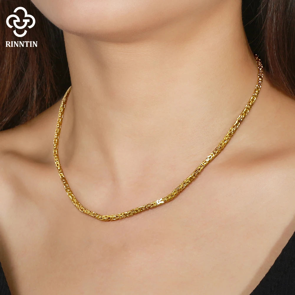 925er Vintage Kette – Gold & Silber, 2,5 mm