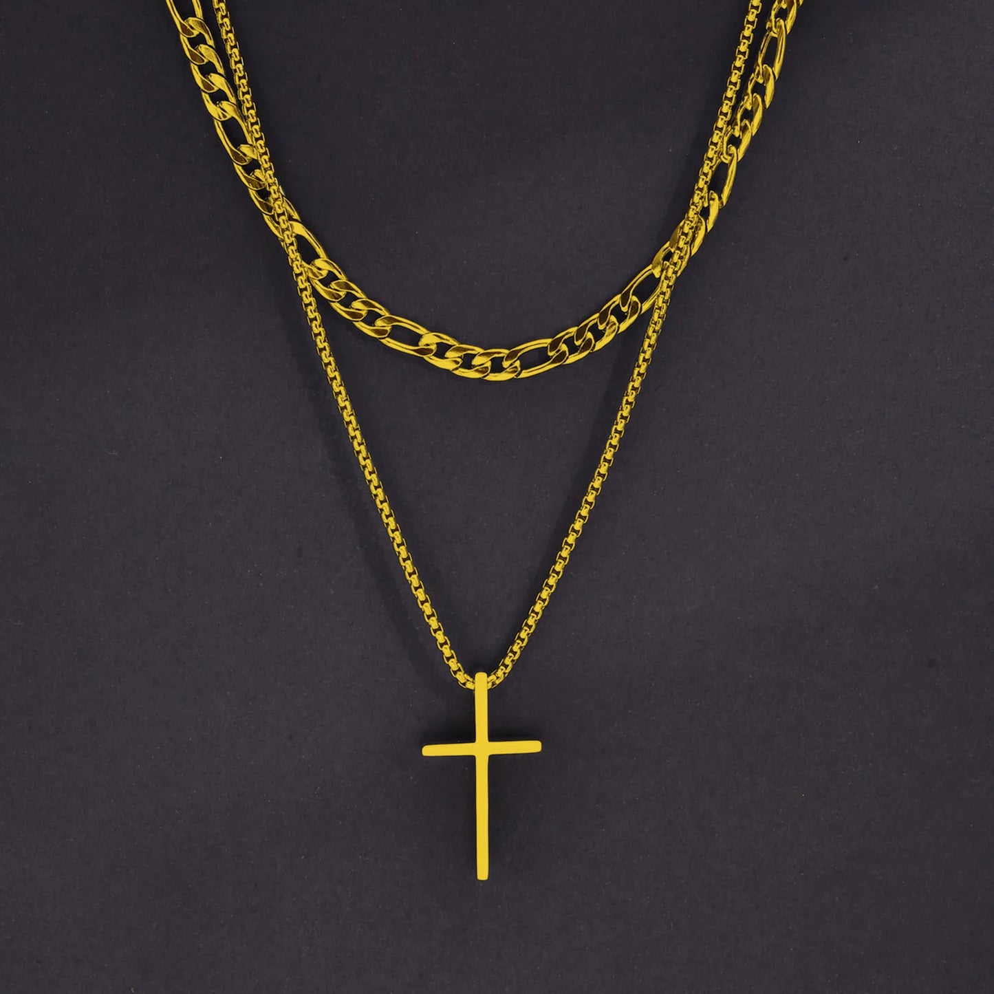 Trinity Chain – Edelstahl mit Kreuzanhänger