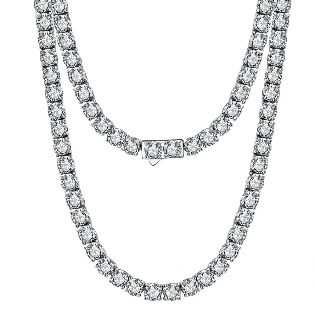 Iced Out Tennis Chain – 925 Silber