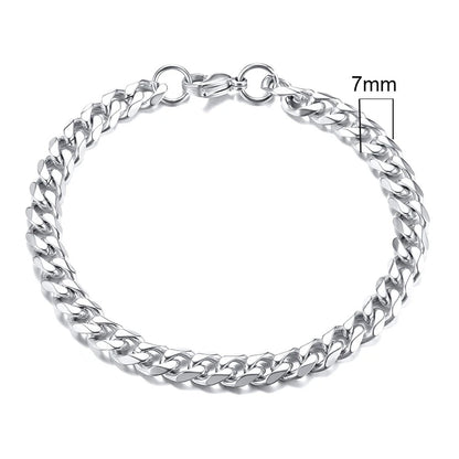 Miami Cuban Armband – Edelstahl, 3–11 mm