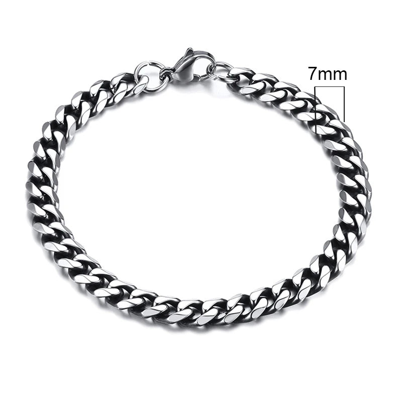 Miami Cuban Armband – Edelstahl, 3–11 mm