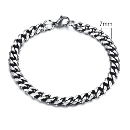 Miami Cuban Armband – Edelstahl, 3–11 mm