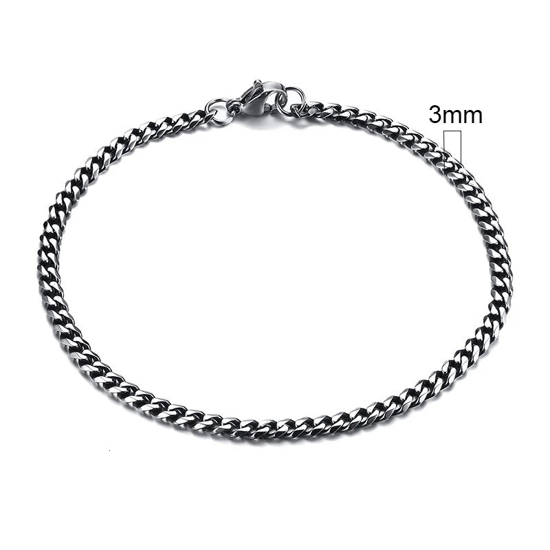 Miami Cuban Armband – Edelstahl, 3–11 mm
