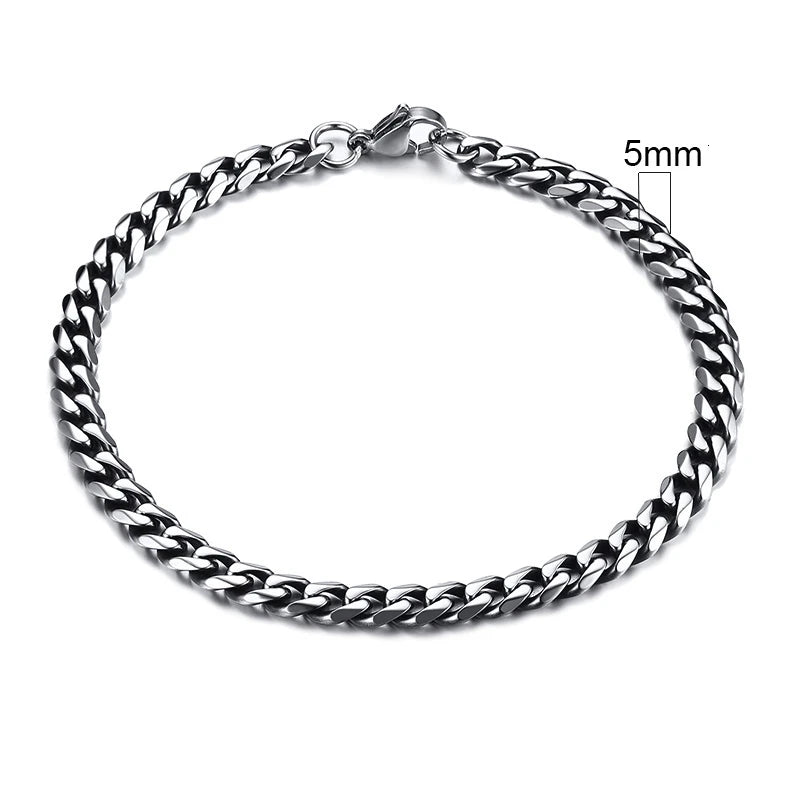 Miami Cuban Armband – Edelstahl, 3–11 mm