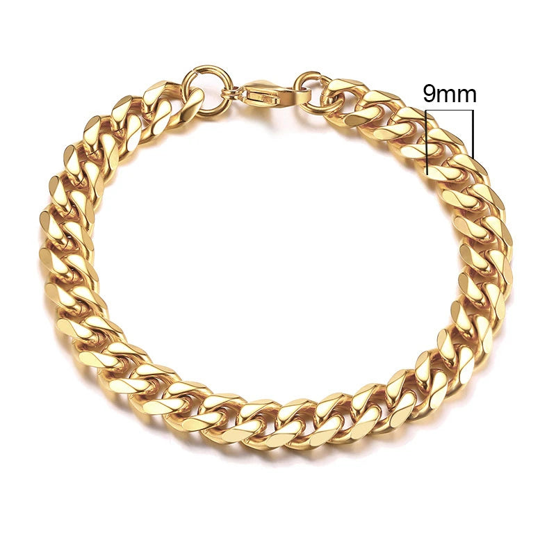 Miami Cuban Armband – Edelstahl, 3–11 mm