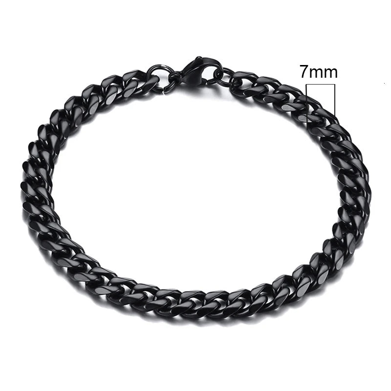 Miami Cuban Armband – Edelstahl, 3–11 mm