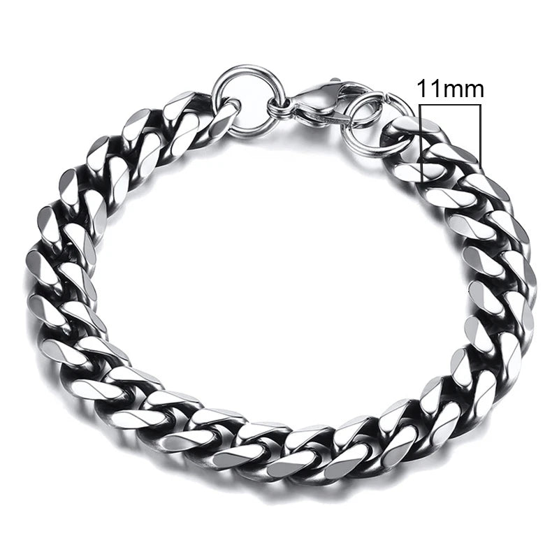Miami Cuban Armband – Edelstahl, 3–11 mm