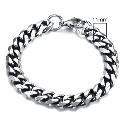 Miami Cuban Armband – Edelstahl, 3–11 mm