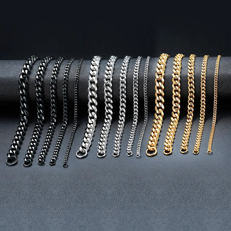 Miami Cuban Armband – Edelstahl, 3–11 mm