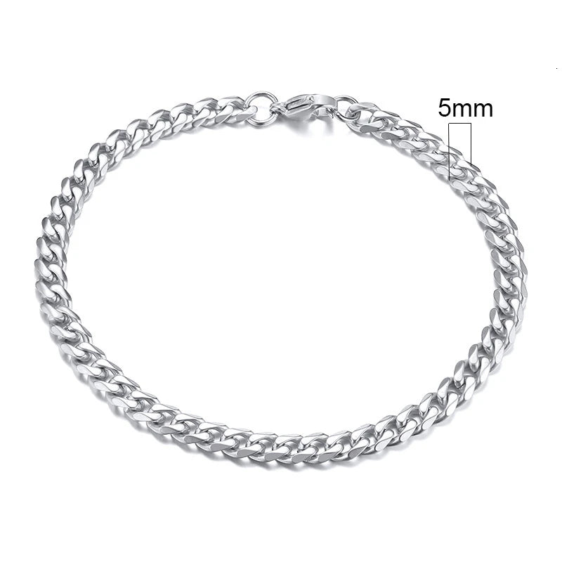 Miami Cuban Armband – Edelstahl, 3–11 mm