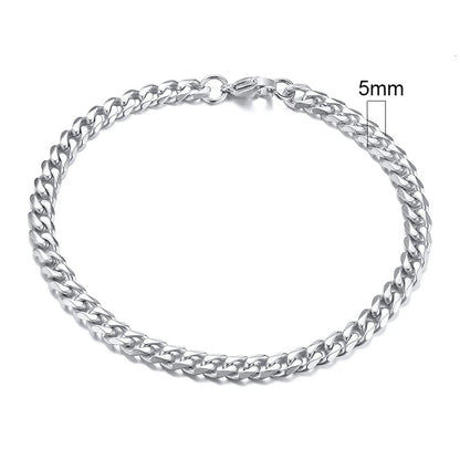 Miami Cuban Armband – Edelstahl, 3–11 mm
