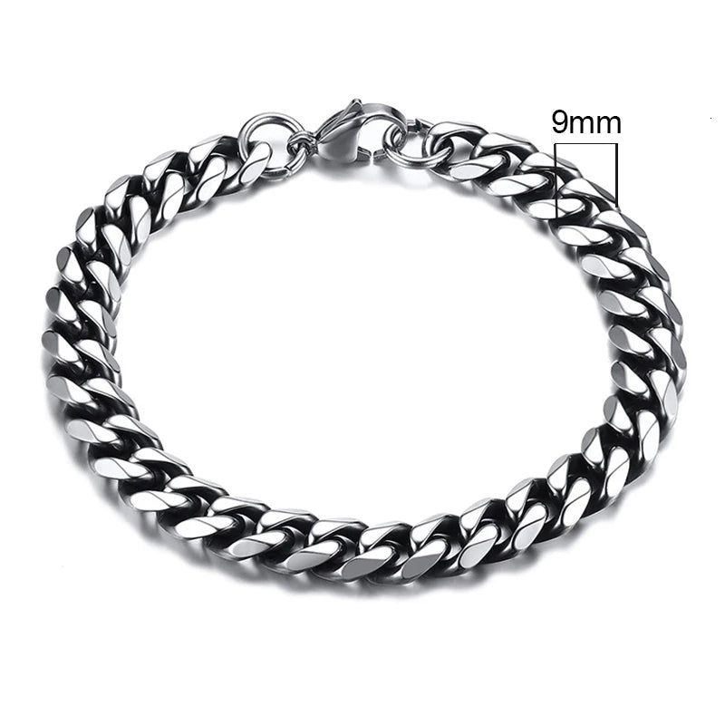 Miami Cuban Armband – Edelstahl, 3–11 mm