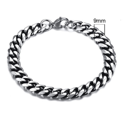 Miami Cuban Armband – Edelstahl, 3–11 mm