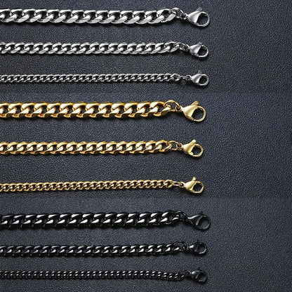 Miami Cuban Armband – Edelstahl, 3–11 mm