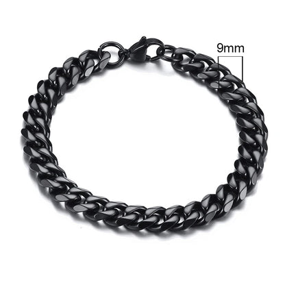 Miami Cuban Armband – Edelstahl, 3–11 mm