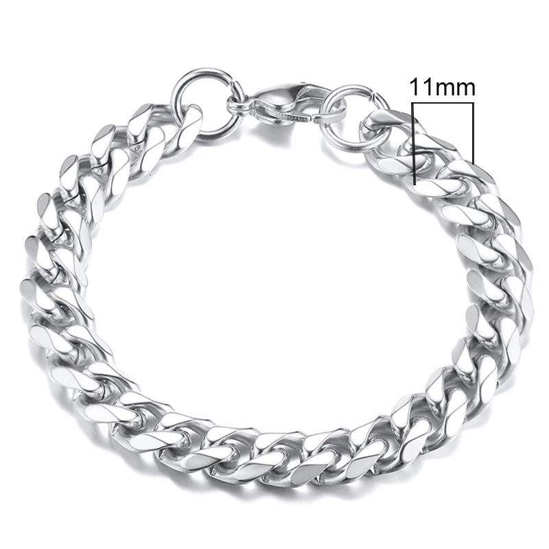 Miami Cuban Armband – Edelstahl, 3–11 mm