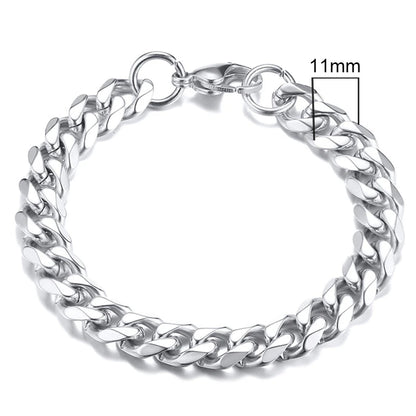 Miami Cuban Armband – Edelstahl, 3–11 mm