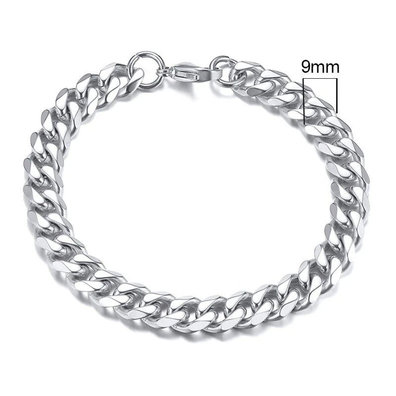 Miami Cuban Armband – Edelstahl, 3–11 mm