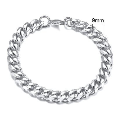 Miami Cuban Armband – Edelstahl, 3–11 mm