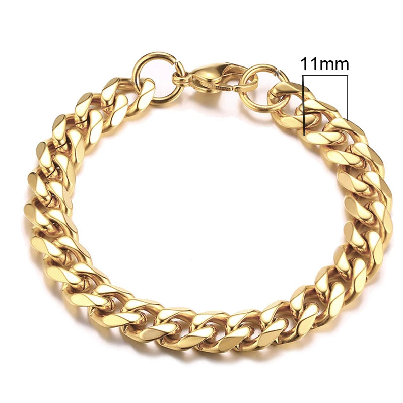 Miami Cuban Armband – Edelstahl, 3–11 mm