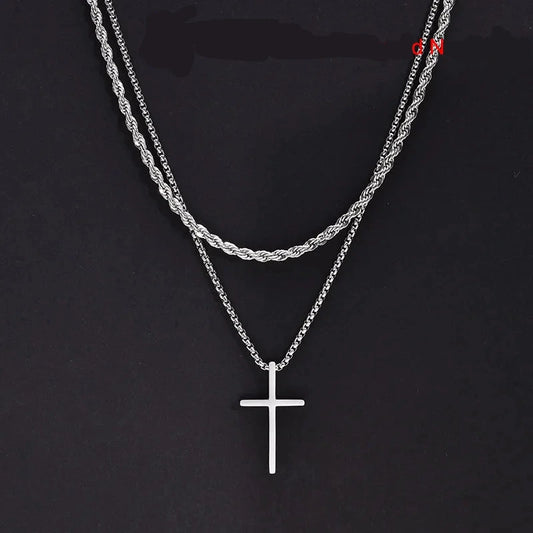 Trinity Chain – Edelstahl mit Kreuzanhänger