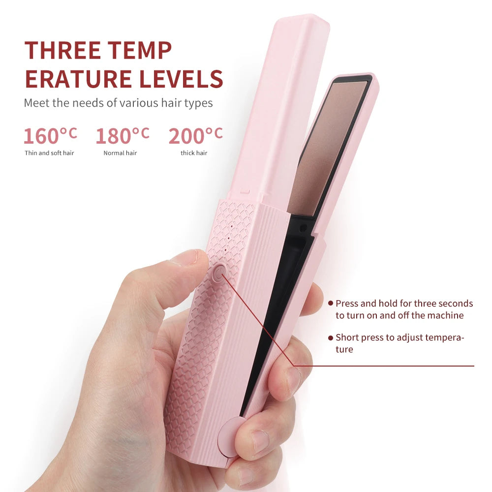 Portable 3 in 1 Hair Iron High Quality Straightening Hot Comb Professional Hair Straightener & Curling Iron Styling Tools