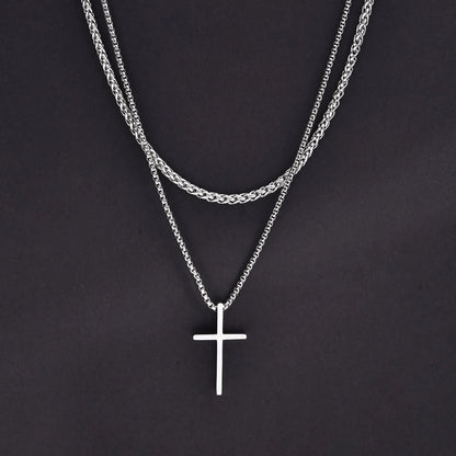 Trinity Chain – Edelstahl mit Kreuzanhänger
