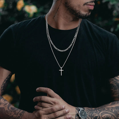 Trinity Chain – Edelstahl mit Kreuzanhänger