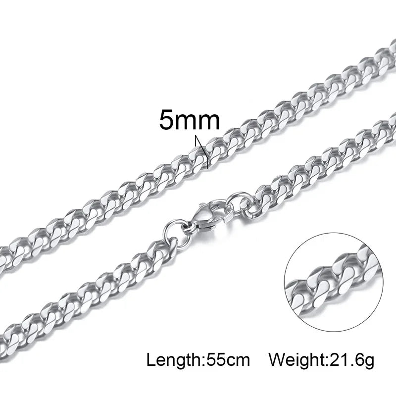 Trinity Chain – Edelstahl mit Kreuzanhänger