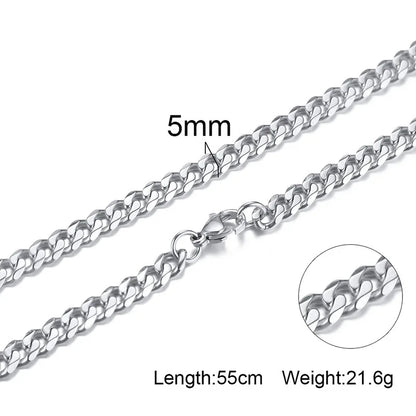 Trinity Chain – Edelstahl mit Kreuzanhänger