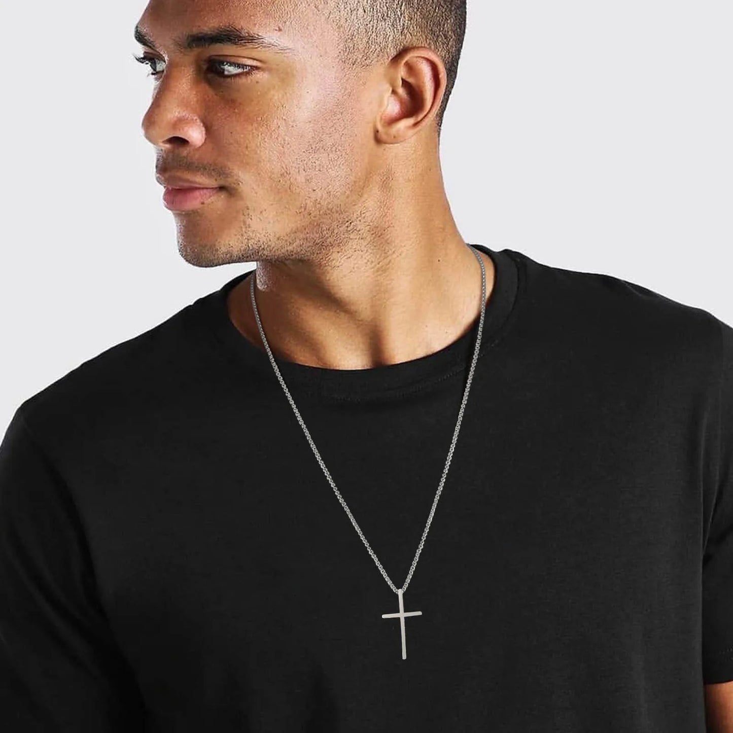 Trinity Chain – Edelstahl mit Kreuzanhänger