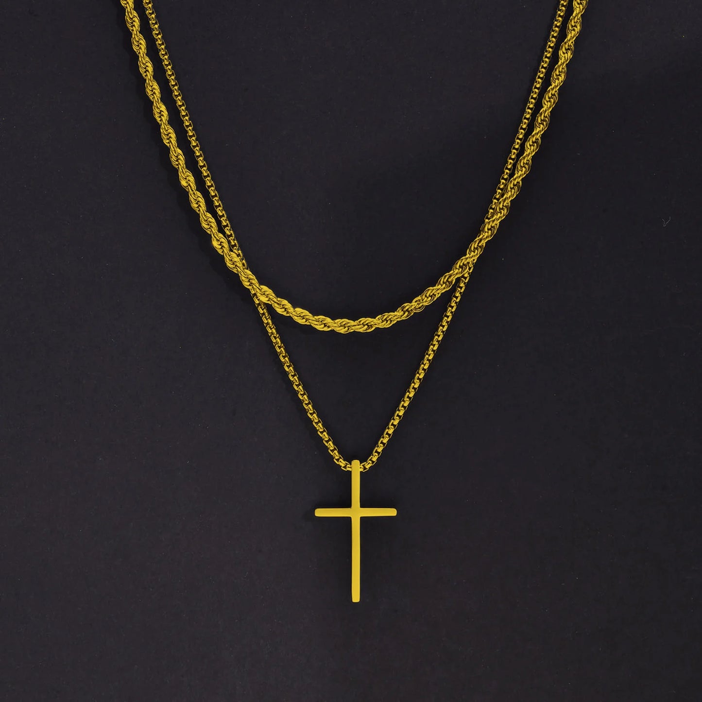 Trinity Chain – Edelstahl mit Kreuzanhänger