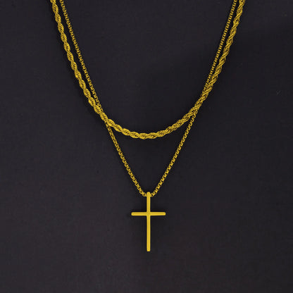 Trinity Chain – Edelstahl mit Kreuzanhänger