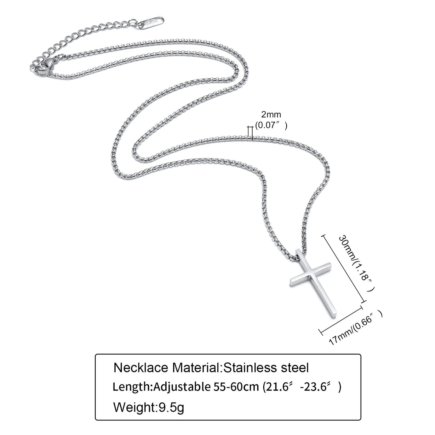 Trinity Chain – Edelstahl mit Kreuzanhänger