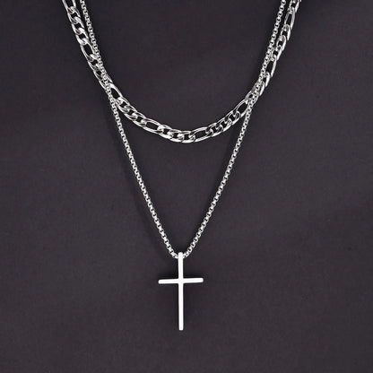 Trinity Chain – Edelstahl mit Kreuzanhänger