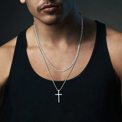 Trinity Chain – Edelstahl mit Kreuzanhänger