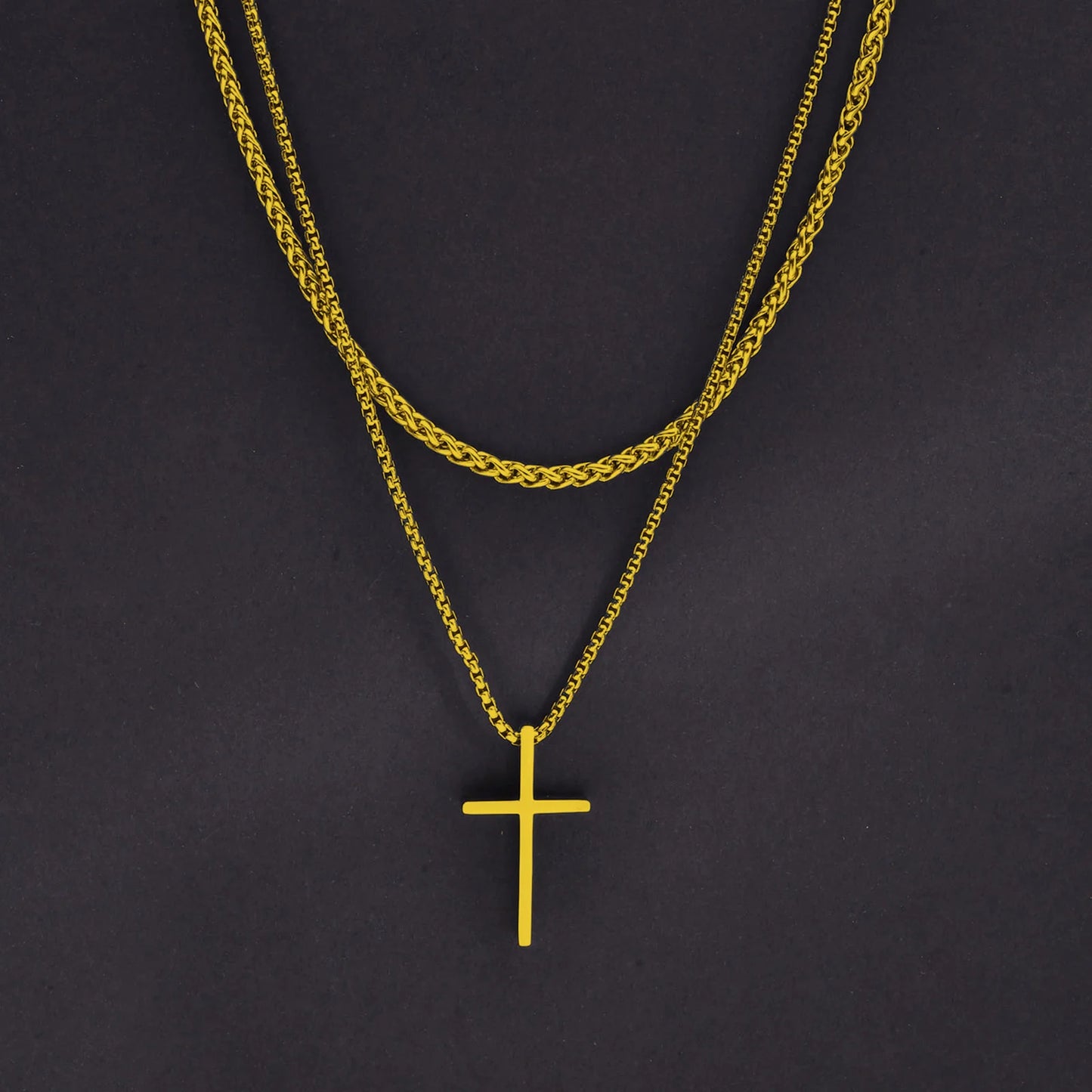 Trinity Chain – Edelstahl mit Kreuzanhänger