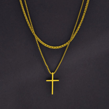 Trinity Chain – Edelstahl mit Kreuzanhänger