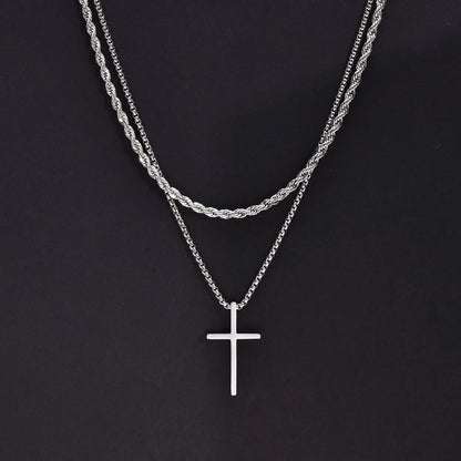 Trinity Chain – Edelstahl mit Kreuzanhänger