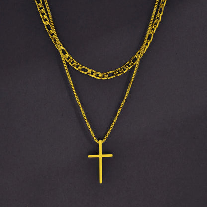 Trinity Chain – Edelstahl mit Kreuzanhänger