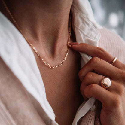 Unisex Figaro Kette – Gold & Silber Look