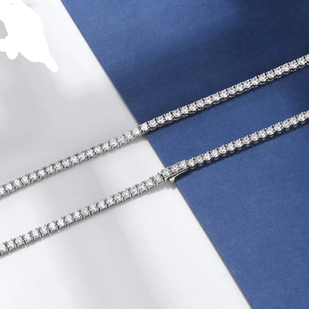 Iced Out Tennis Chain – 925 Silber