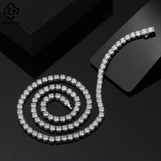 Iced Out Tennis Chain – 925 Silber