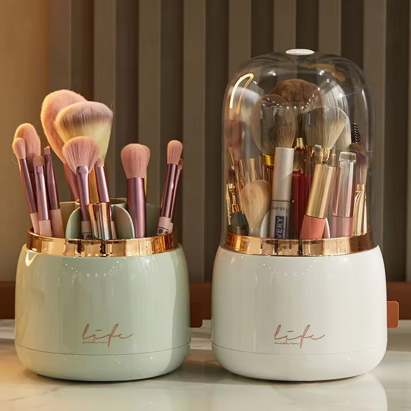 360°Rotating Makeup Organizer Makeup Brush Holder Cosmetic Storage Box Makeup Storage Organizer Pencil Case Lipstick Organizer