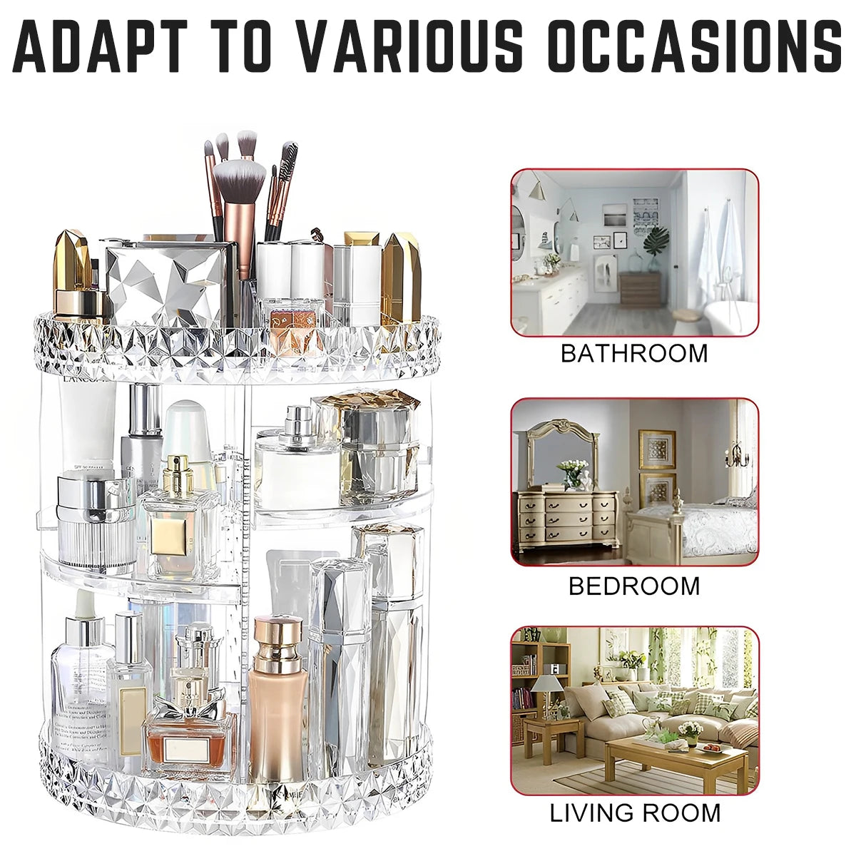 360° Rotating Makeup Organizer